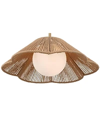 360 Lighting Mylinh 22 1/4" Modern Boho Cottage Pendant Ceiling Light Fixture Dining Room Over Table Kitchen Island Foyer Hanging Brass Finish Natural