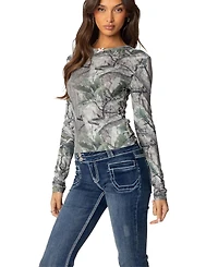 Edikted Womens Camo Babe Top