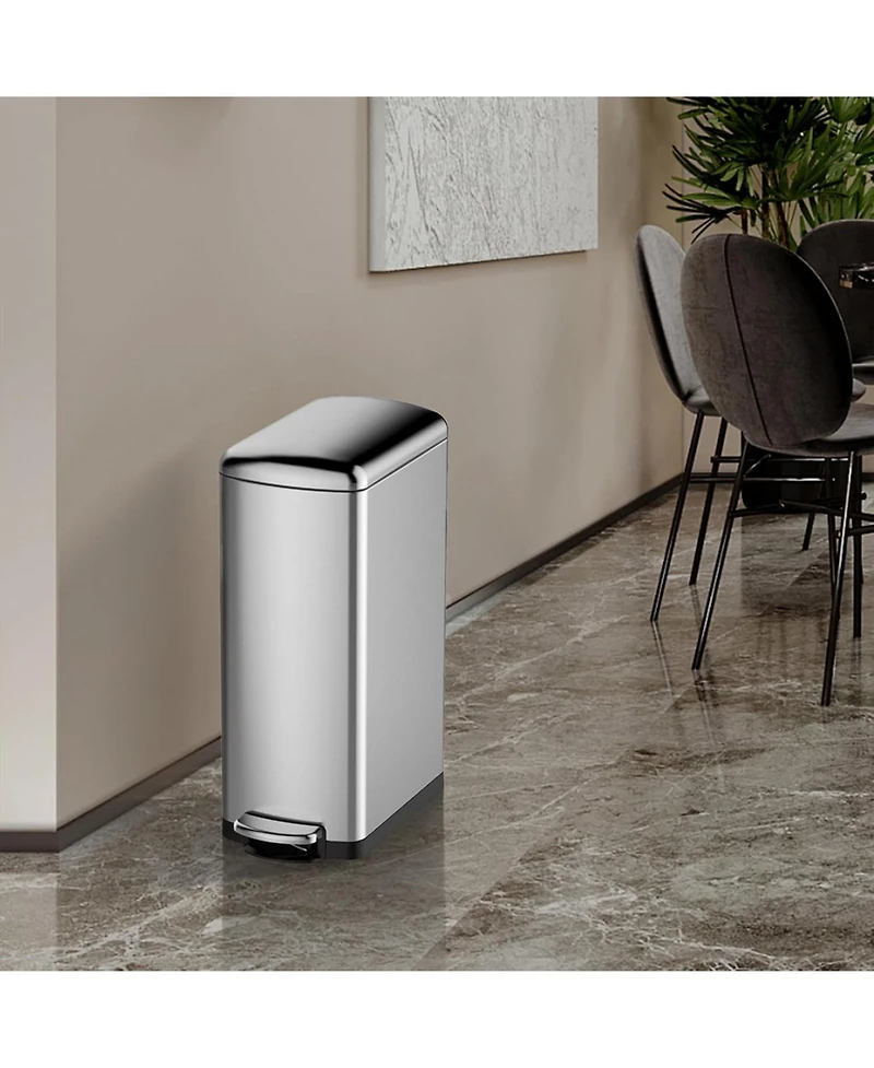 gaomon 8 Gallon (30L) Slim Kitchen Trash Can, Stainless Steel Garbage Can