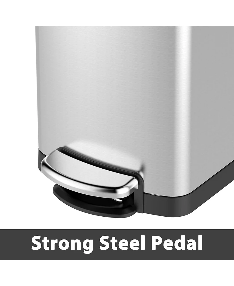 gaomon Kitchen Trash Can Set, 13.2 Gal & 2.11 Gal Stainless Steel Waste Bins