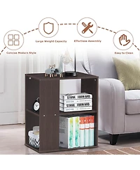 Gouun 2-Tier Side End Table with Storage Shelves