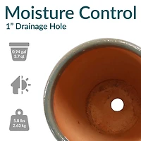 Resort High-Fired Outdoor/Indoor Glazed Uv- and Frost-Resistant Ceramic Planters with Drainage Holes - 2-Pack