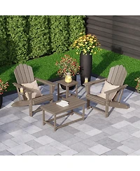 WestinTrends 4-Piece Adirondack Chairs with Cup Holders and Table Set