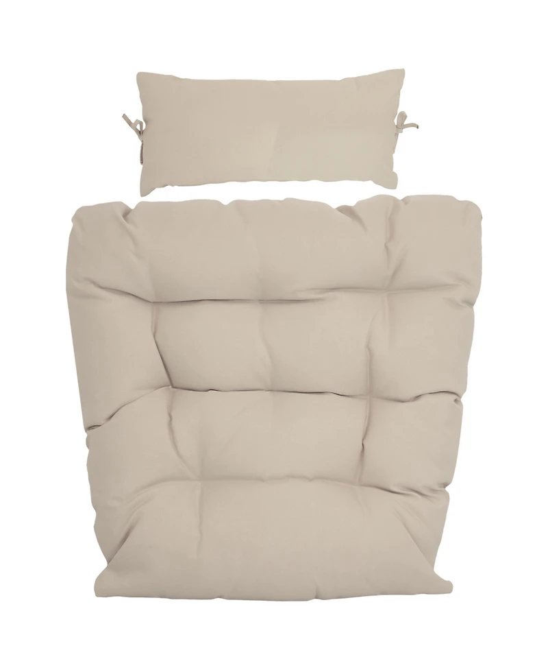 Outdoor Replacement Caroline Hanging Egg Chair Cushion and Headrest Pillow Set - 2pc