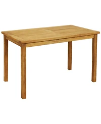 Outdoor Solid Teak Wood with Stained Finish Rectangular Patio Dining Table - 48" - Light Brown