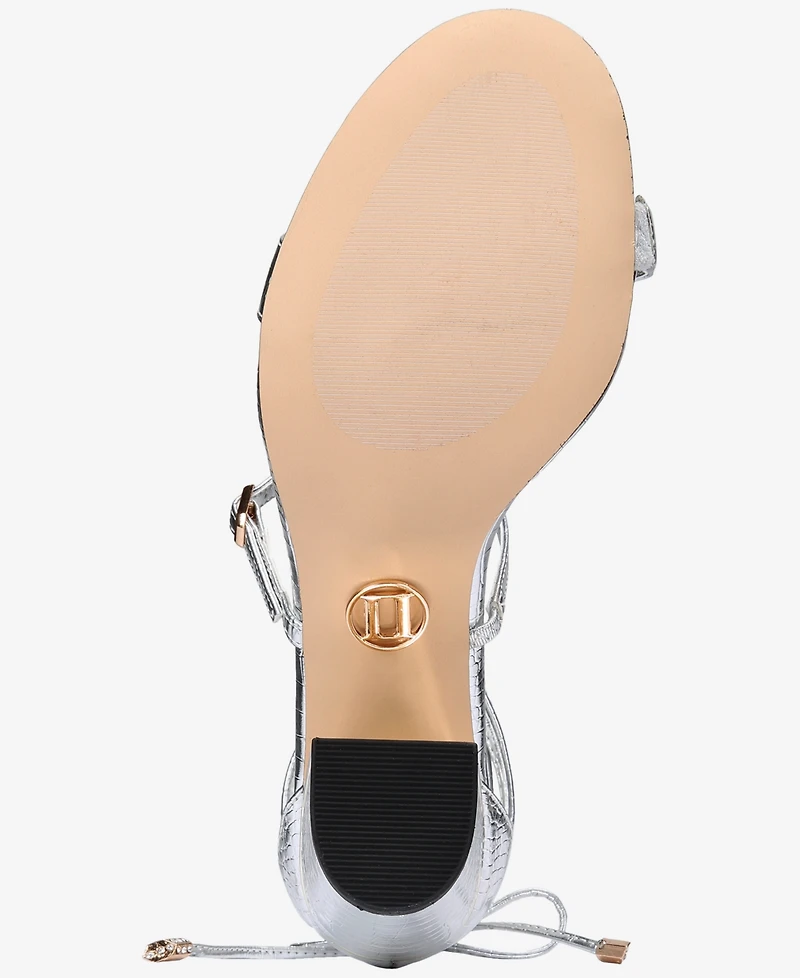 Things Ii Come Women's Kaysee Luxurious Block-Heel Strappy Dress Sandals