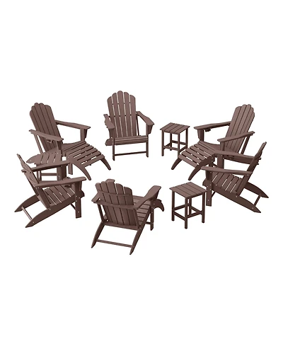 WestinTrends 12-Piece Hdpe Outdoor Patio Furniture Adirondack Chair Conversation Table Set
