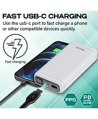Philco Power Bank 20000mAh, Pd 22.5W Fast Charger, Portable External Battery Pack with Usb-c & Usb-a Outputs