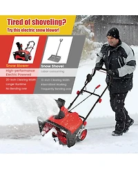Mecale 20 Inch 120V 15Amp Electric Snow Thrower with 180° Rotatable Chute