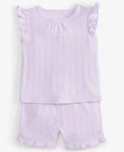First Impressions Baby Girls Solid Pointelle Flutter Sleeve Top Pointelle Shorts Exclusively At Macys