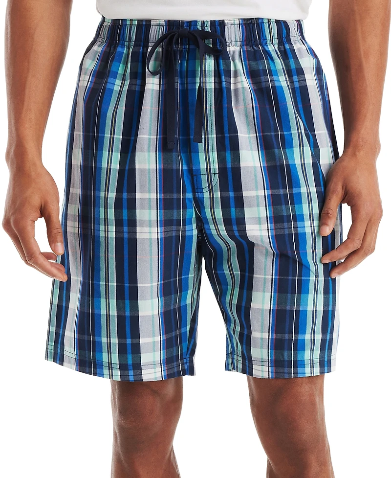 Nautica Men's Plaid Poplin 8" Sleep Shorts