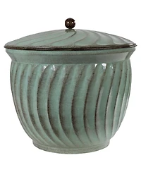 Outdoor Decorative Metal Garden Hose Holder with Lid