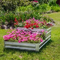 2-Tier Galvanized Steel Raised Garden Bed - 17.75" H