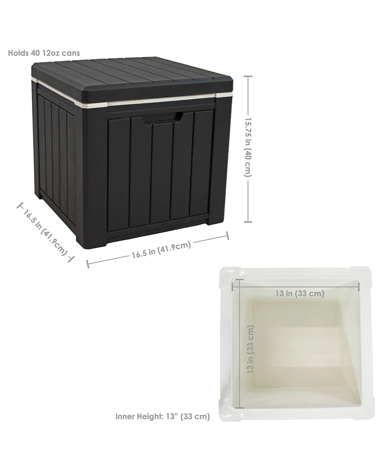 9-Gallon Outdoor Cooler Box - Polypropylene Resin - Black