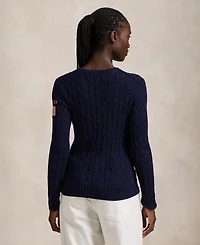 Polo Ralph Lauren Women's Flag-Patch Cable-Knit Cotton Sweater