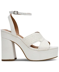 Dv Dolce Vita Women's Waylan Raffia Platform Crossband Dress Sandals