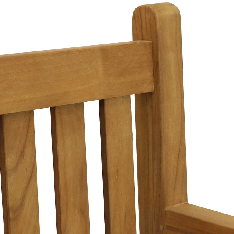 Outdoor Solid Teak Wood with Light Stained Finish Patio Garden Bench Seat - 60" - Light Brown