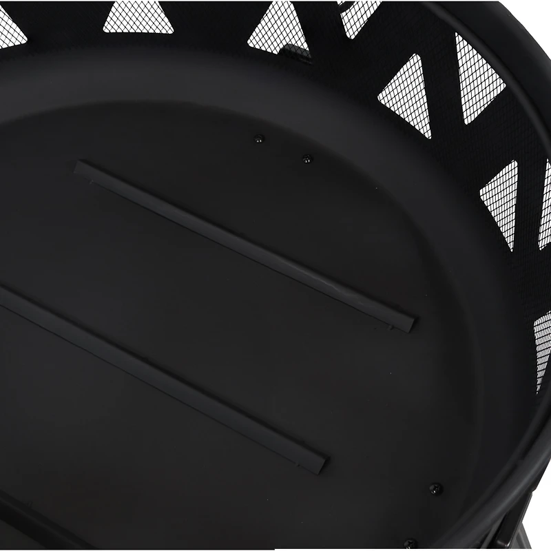 Sunndyaze Outdoor Steel Fire Pit Nordic Inspired, 34-Inch