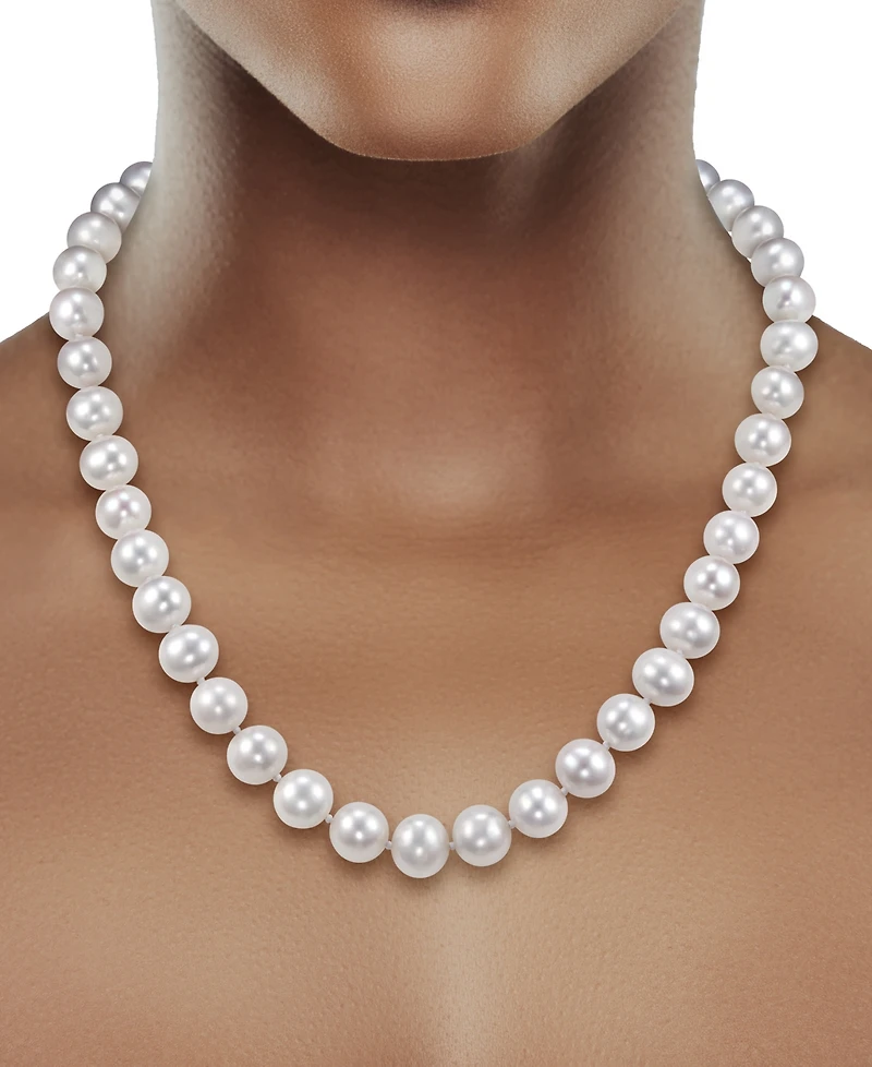 Macy's Cultured Freshwater Pearl (9-1/2-10-1/2mm) 18" Strand Necklace in 14k Yellow Gold