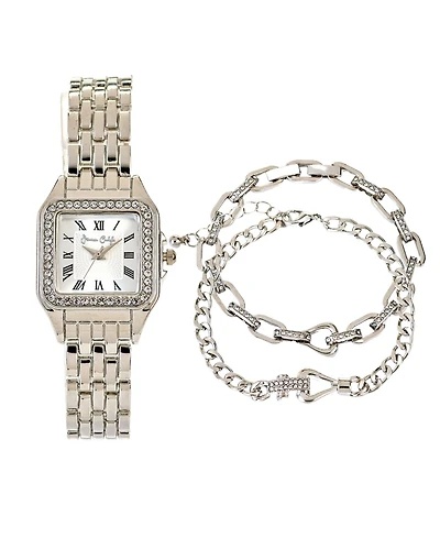 Jessica Carlyle Women's Silver Tone Metal Alloy Analog Watch, 26mm