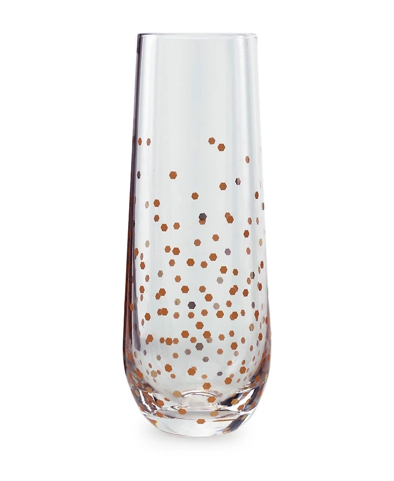 Jay Imports Confetti Gold Stemless Flutes, Set of 2