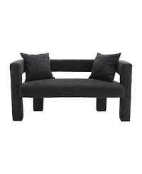 Modern Chenille Loveseat Bench, Comfy Upholstered 2-Seater Sofa for Living Room, Bedroom, & Leisure Areas-The Pop Home