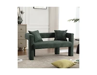 Modern Chenille Loveseat Bench, Comfy Upholstered 2-Seater Sofa for Living Room, Bedroom, & Leisure Areas-The Pop Home