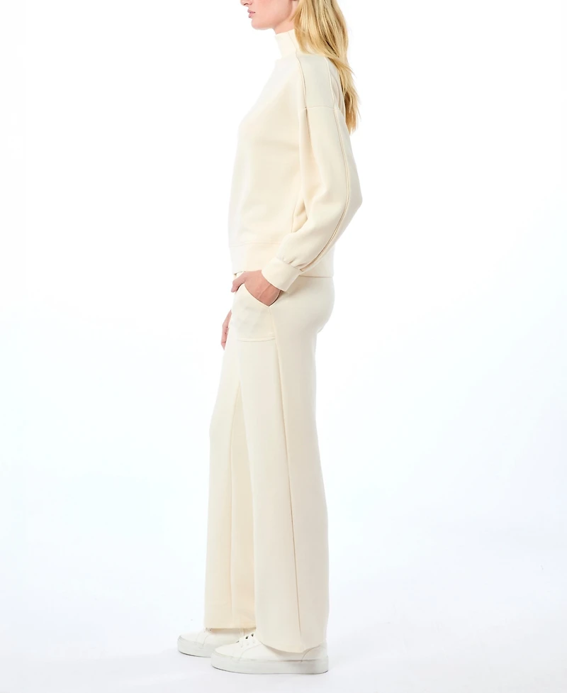 Cable & Gauge Women's Yummy Mock Neck Sweatshirt and Pant Matching Set