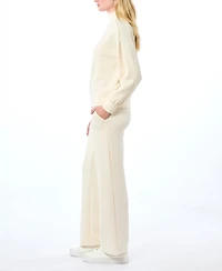 Cable & Gauge Women's Yummy Mock Neck Sweatshirt and Pant Matching Set