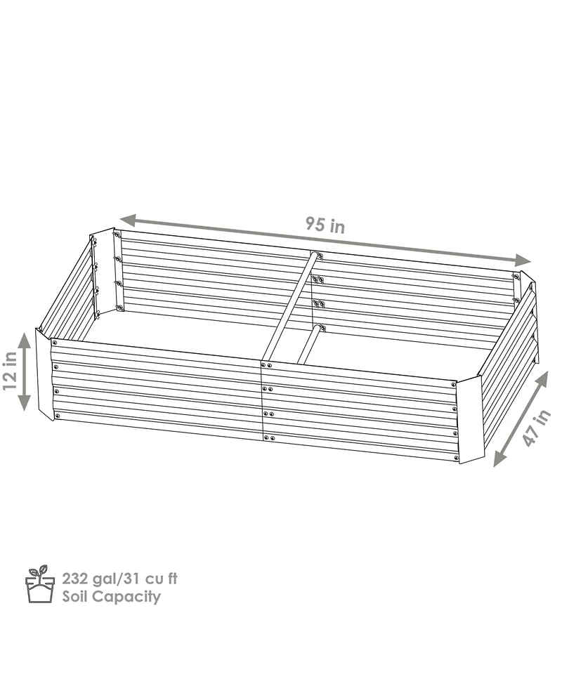 Galvanized Steel Rectangle Raised Garden Bed