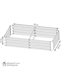 Galvanized Steel Rectangle Raised Garden Bed