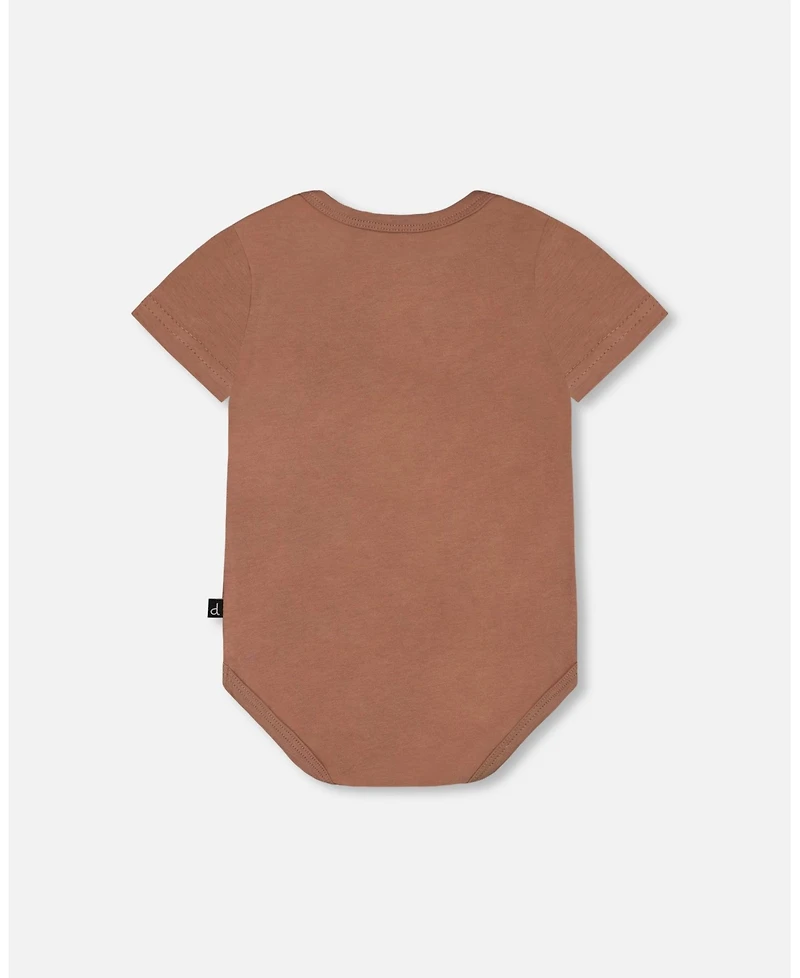 Deux par Deux Baby Boys Organic Cotton Onesie Brown