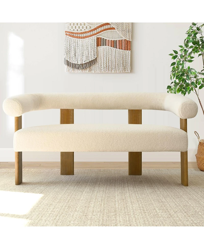 Maison Boucle Curved Boucle Loveseat Sofa, Upholstered 2-Seater Modern Accent Couch for Living Room-Maison Boucle