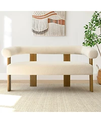 Maison Boucle Curved Boucle Loveseat Sofa, Upholstered 2-Seater Modern Accent Couch for Living Room-Maison Boucle