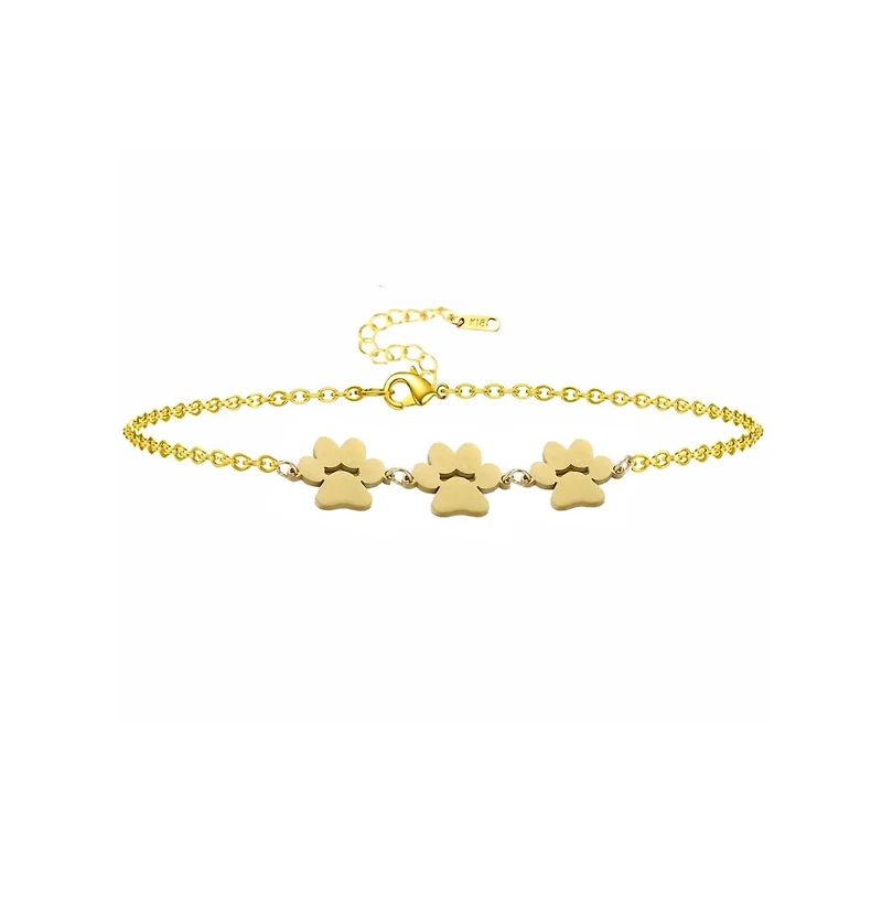 Fureverly Three Paw Print Bracelet for Pet Lovers