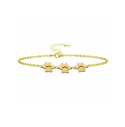 Fureverly Three Paw Print Bracelet for Pet Lovers