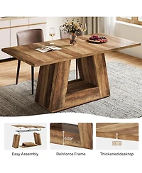 Tribesigns Dining Table for 4 to 6 People, 63" Rectangular Dining Room Table