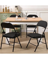 4/6/10-Pack Folding Chair Set with Fabric Upholstered Padded Seat Metal Frame for Home Office Dining Room-10 Pack