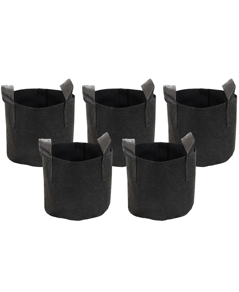 Garden Grow Bag with Handles Nonwoven Polypropylene Fabric, Black