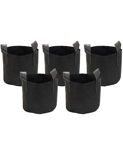 Garden Grow Bag with Handles Nonwoven Polypropylene Fabric, Black