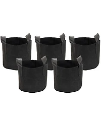 Garden Grow Bag with Handles Nonwoven Polypropylene Fabric, Black