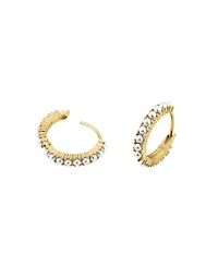 Rosefield Pearl Huggies In 14K Yellow Gold Plated Stainless Steel