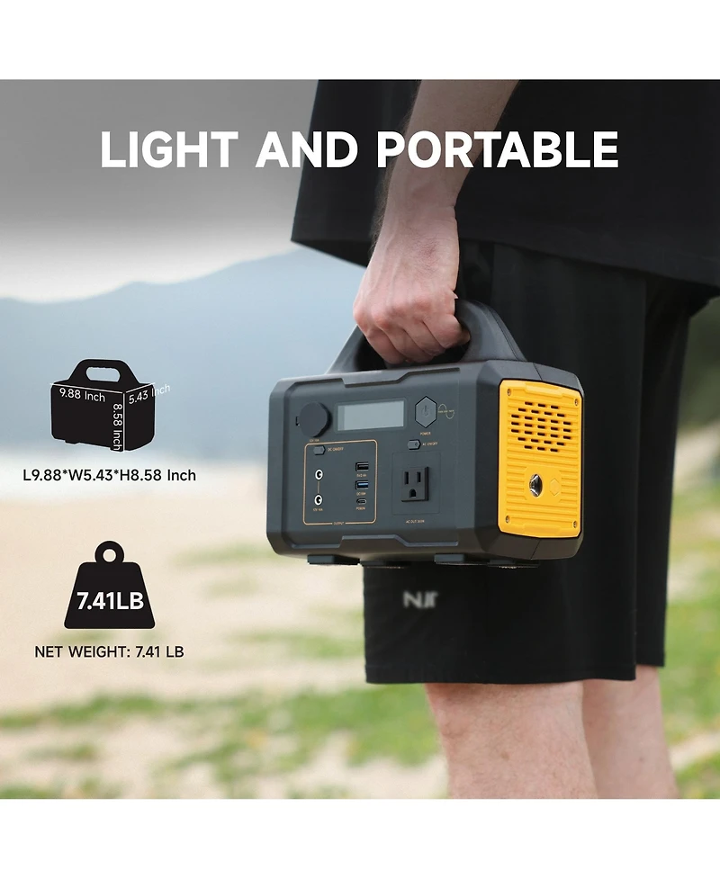 Mondawe 300W Portable Power Station with 100W Solar Panel