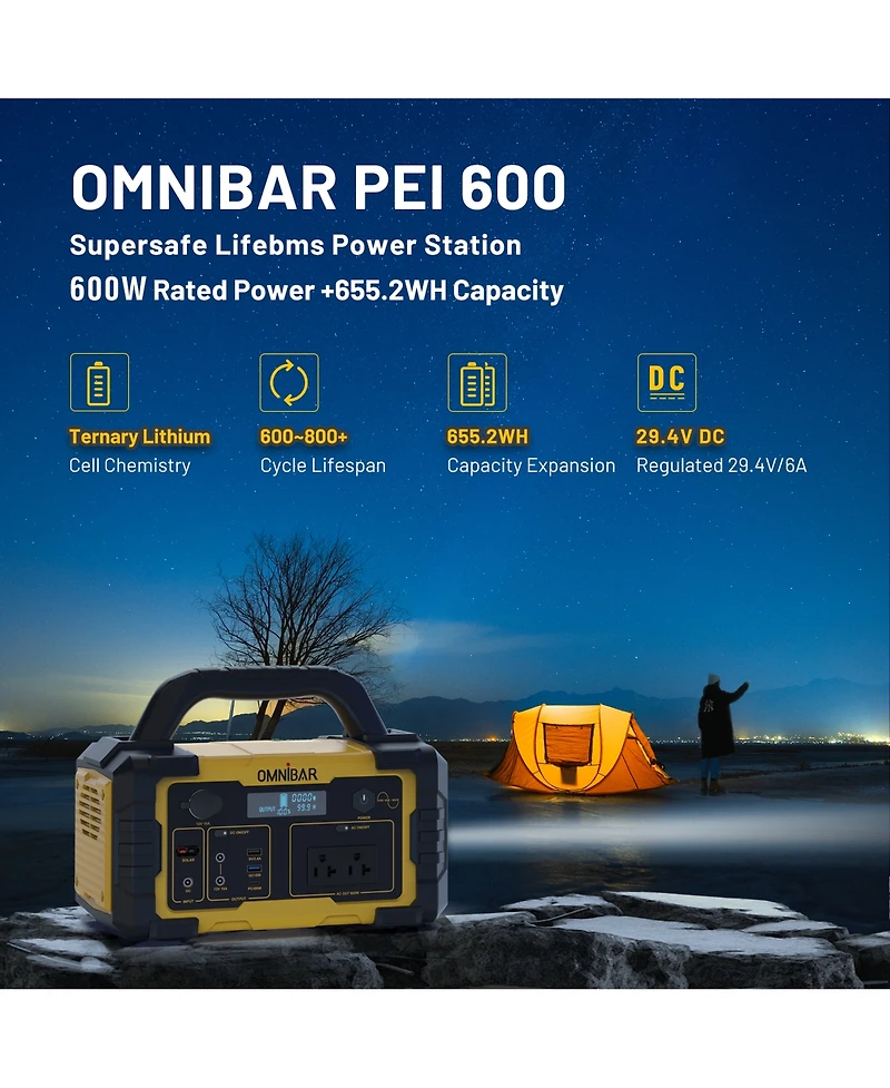Mondawe 600W Portable Power Station 655.2Wh Solar Generator with Ac Outlet