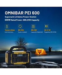 Mondawe 600W Portable Power Station 655.2Wh Solar Generator with Ac Outlet