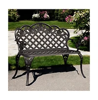 Slickblue Cast Aluminum Outdoor Garden Bench