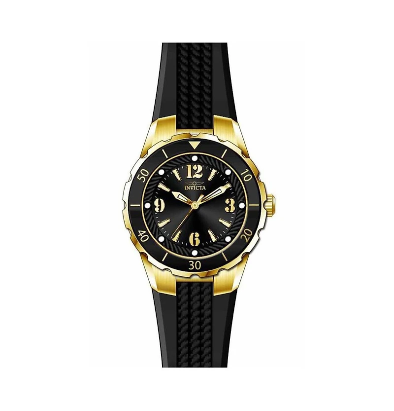 Invicta Women's Angel Quartz 3 Hand Black Dial Watch
