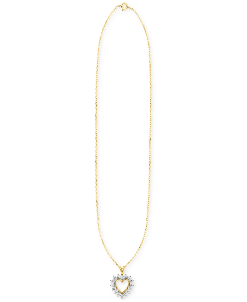 Forever Grown Diamonds Lab-Grown Diamond Heart 18" Pendant Necklace (1 ct. t.w.) Sterling Silver or 14k Gold-Plated