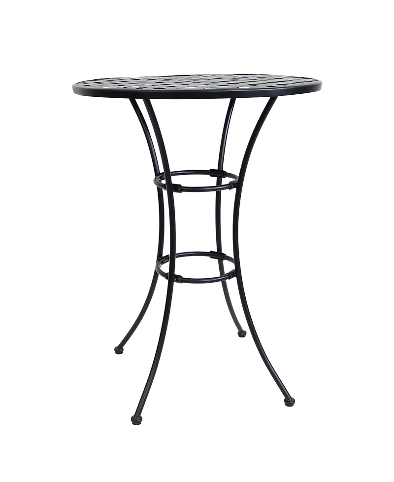 Elegant Round Wrought Iron Bar Table -30" Diameter x 39.5" H - Black