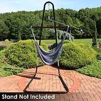 Modern Boho-Style Soft-Spun Polyester Rope Hanging Caribbean Xl Hammock Chair for Yard, Balcony, and Garden